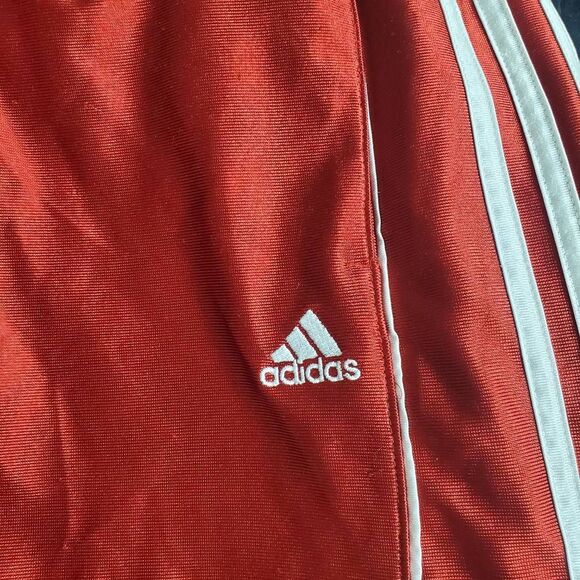 Adidas Men’s XL Red 3-Stripes Athletic Shorts Polyester Activewear - Picture 4 of 7